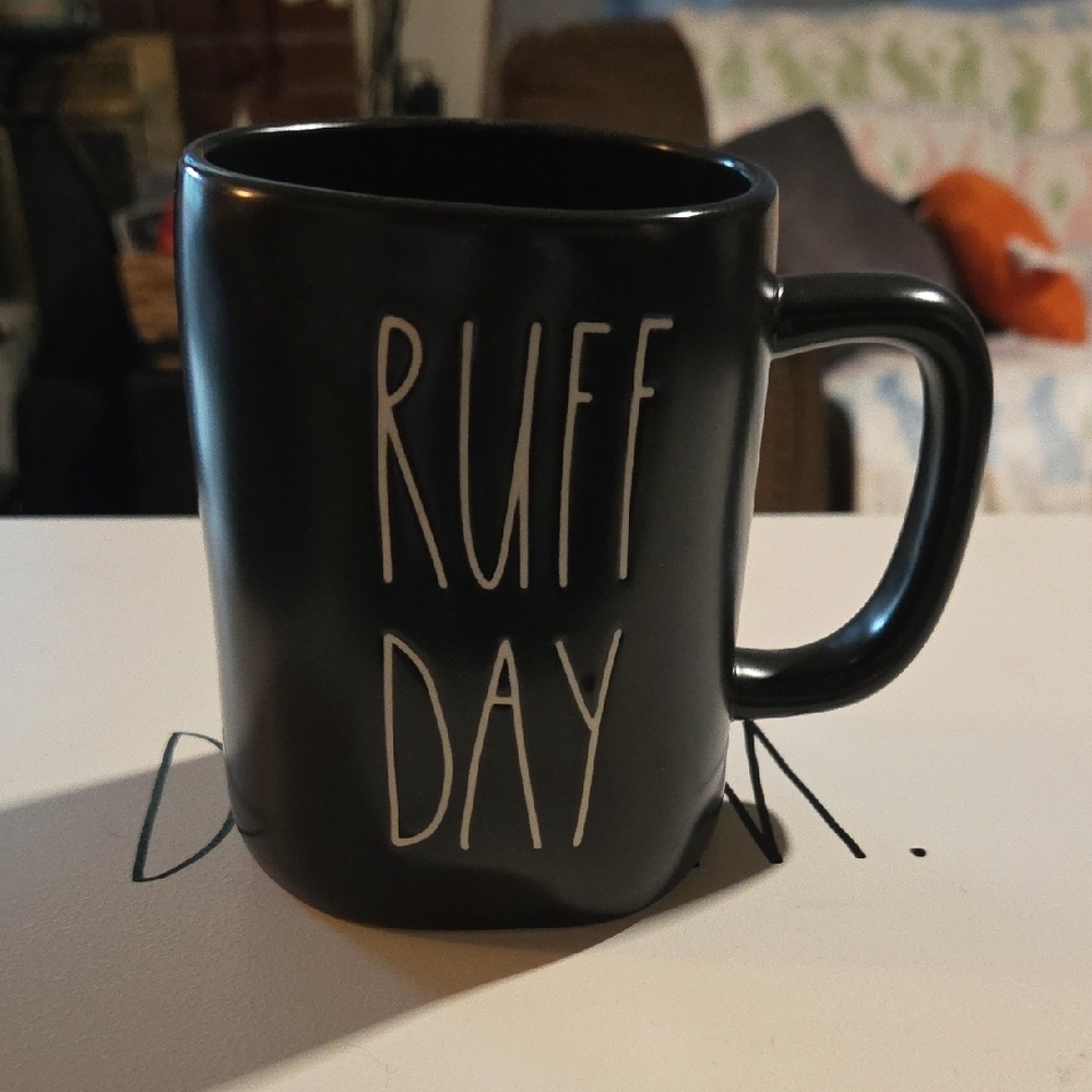 Rae Dunn Black 'Ruff Day' Ceramic Mug